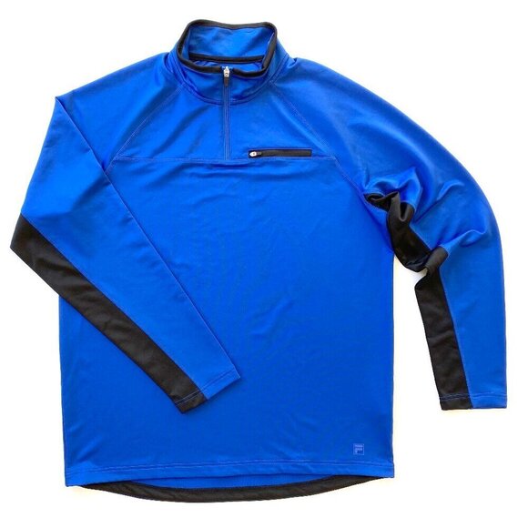 FILA Mens 1/4 Zip Polo Shirt Size L Long Sleeve Athletic Mock Neck Run Tennis - Picture 1 of 7